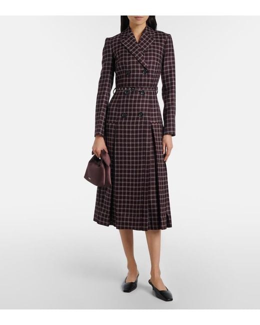 Robe Midi Chaney En Laine Melangee Emilia Wickstead en coloris Purple