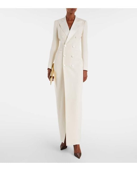 Ralph Lauren White Robe Kristian Aus Seiden-Cady