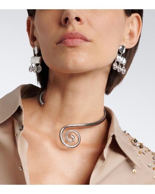 DEHANCHE Metallic Koru Drop Earrings