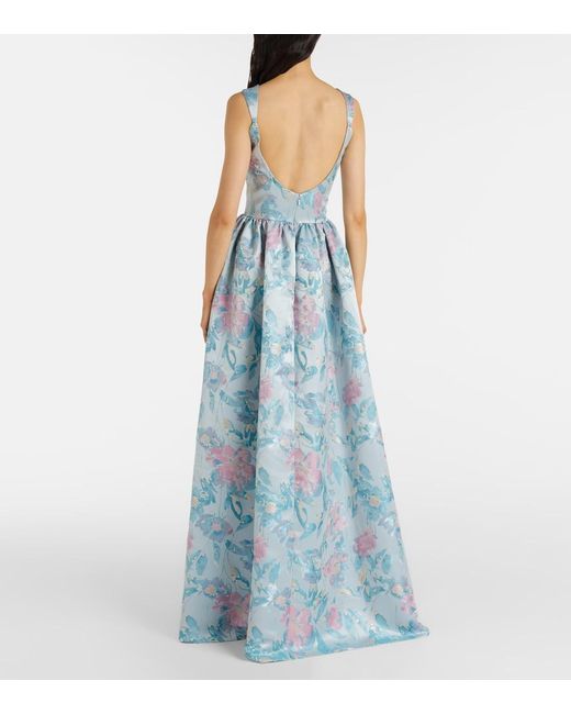 Markarian Blue Tatiana Floral Gown