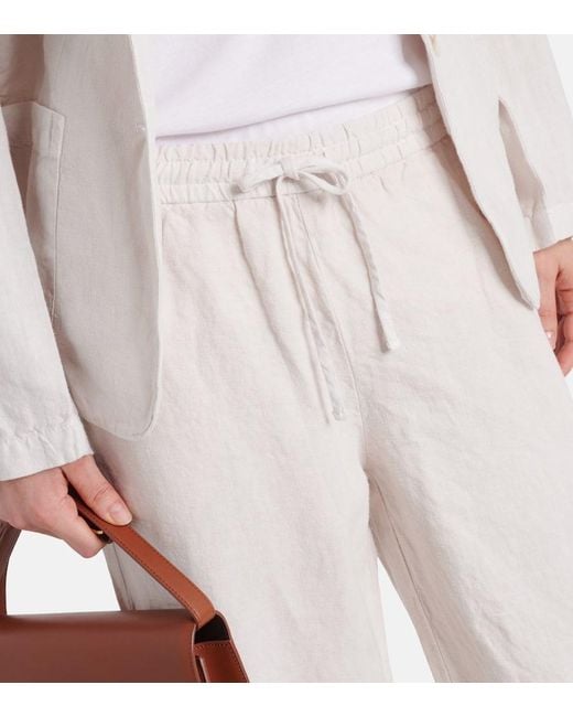 Pantaloni a gamba larga Gwyneth in lino di Velvet in Natural