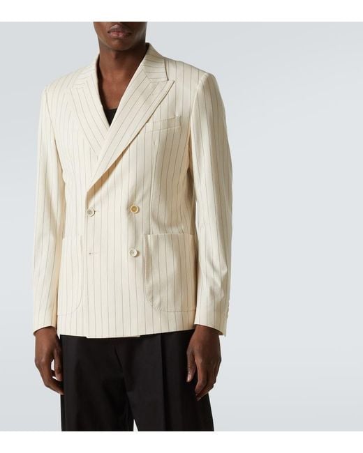 Dolce & Gabbana Natural Striped Cotton-Blend Blazer for men