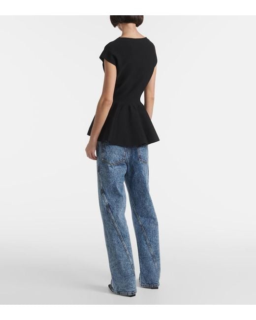Alaïa Black Peplum Top