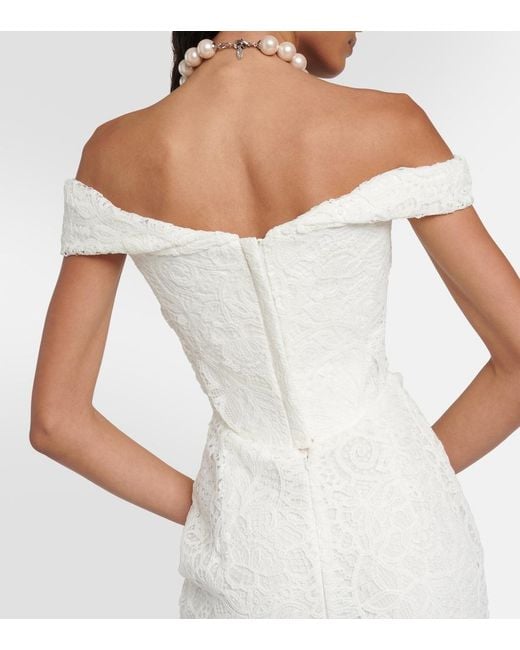 Vivienne Westwood White Bridal Nova Cora Off-Shoulder Lace Gown