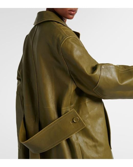 Gucci Green Mantel Aus Leder