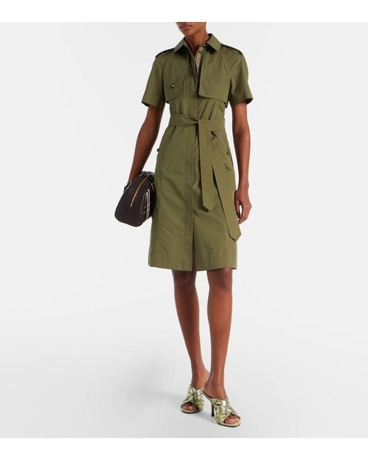 Burberry Green Cotton Shirt Dress
