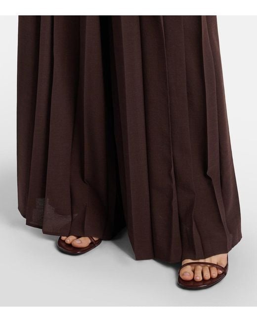 Joseph Brown Tibre Plisse Wide-Leg Pants