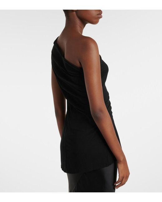 Rick Owens Black Athena One-Shoulder Top