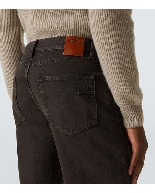 Zegna Gray Roccia Straight Jeans for men
