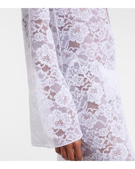 Oseree White Bridal Lace Beach Cover-Up