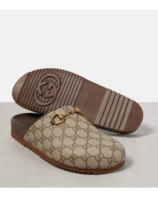 Gucci Multicolor Horsebit GG Supreme Canvas Slipper