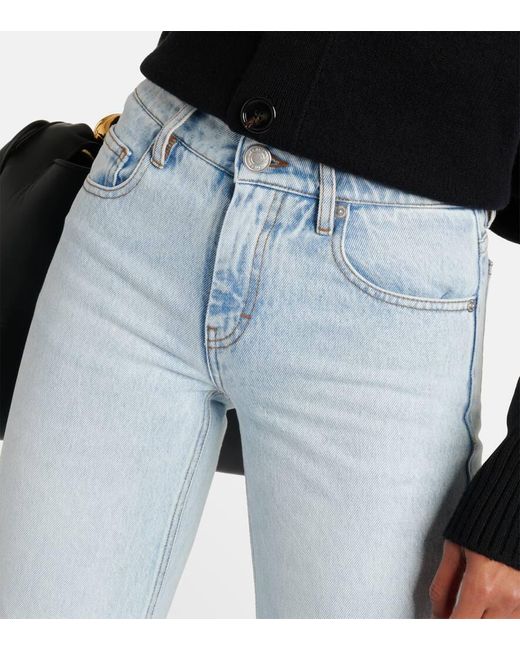 AMI Blue Split-Hem Flared Jeans