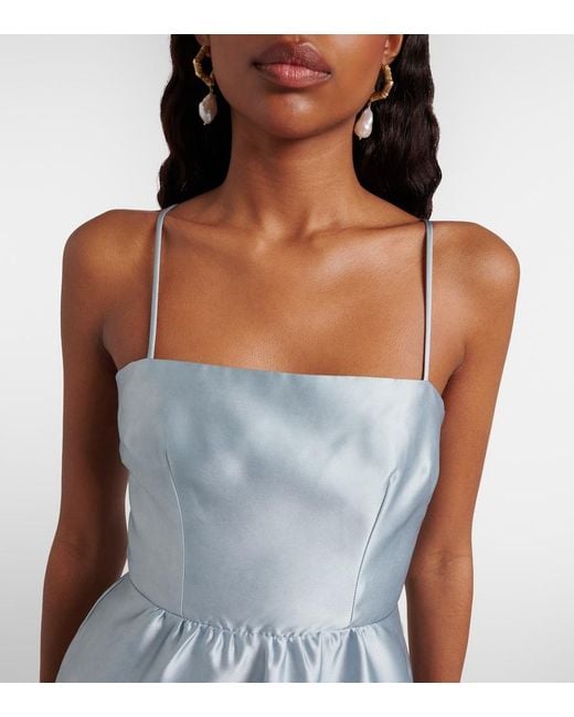 ALÉMAIS Blue Alfie Floral Midi Dress