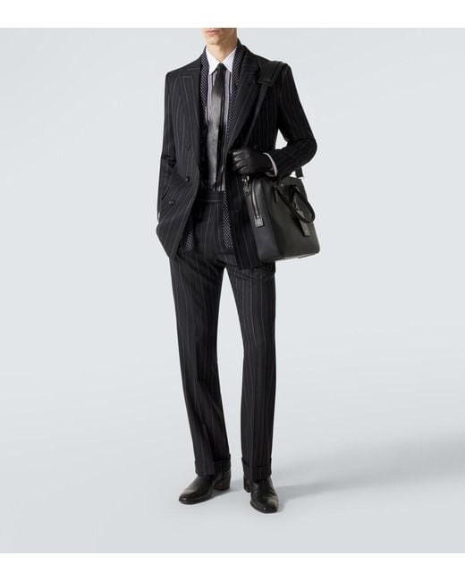 Tom Ford Black Elliot Leather Briefcase for men