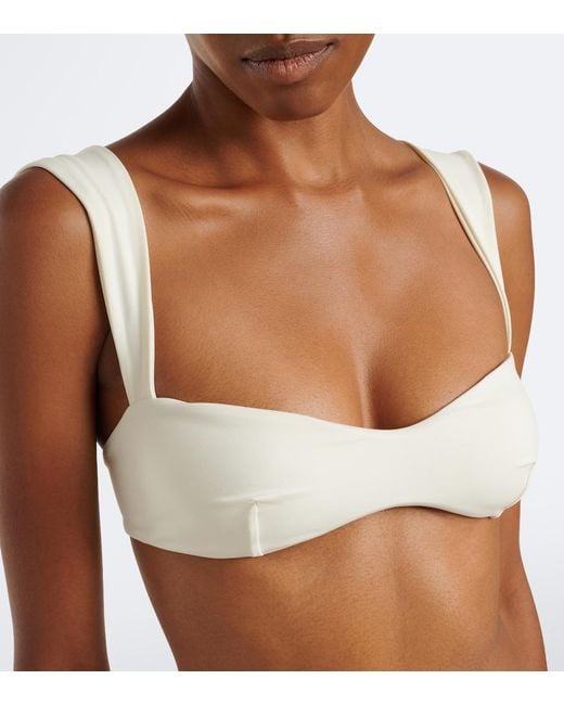 Magda Butrym White Jersey Bikini Top
