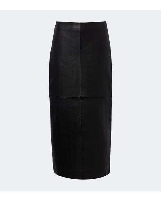 Rohe Black Leather Pencil Skirt