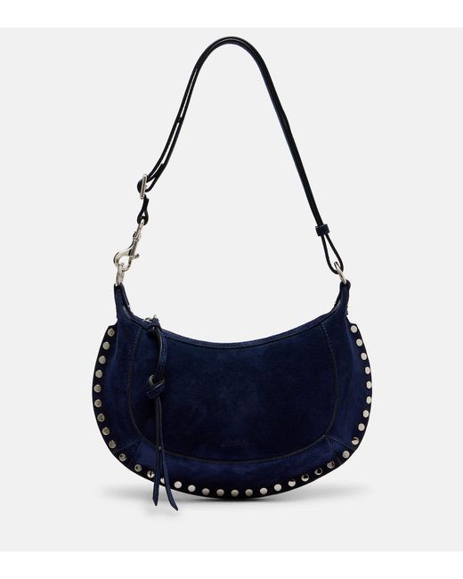 Isabel Marant Blue Oskan Moon Suede Shoulder Bag