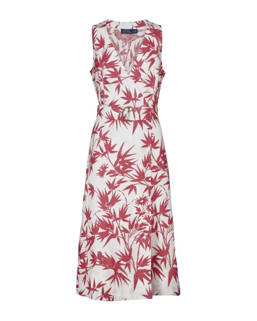 Polo Ralph Lauren Floral Linen Maxi Dress in Red | Lyst UK