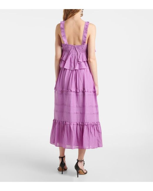 Isabel Marant Purple Daliana Cotton-Blend Top