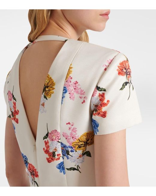 Emilia Wickstead Metallic Fosette Floral Maxi Dress