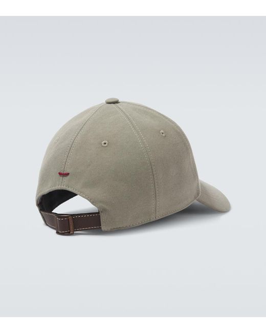 Gorra De Gabardina Con Logo Bordado Brunello Cucinelli de hombre de color Natural