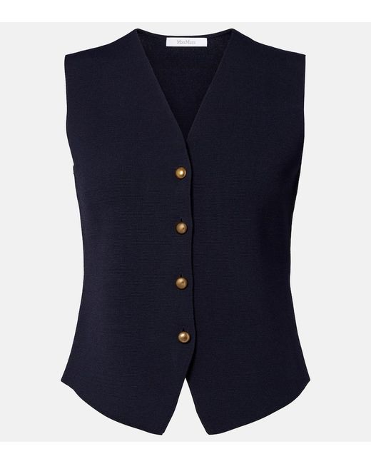 Chaleco De Crepe Max Mara de color Blue