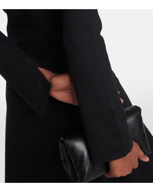 Joseph Black Turtleneck Silk-Blend Midi Dress