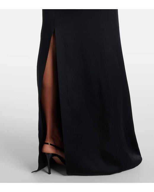 Stella McCartney Open-Back Satin Maxi Dress in Black | Lyst