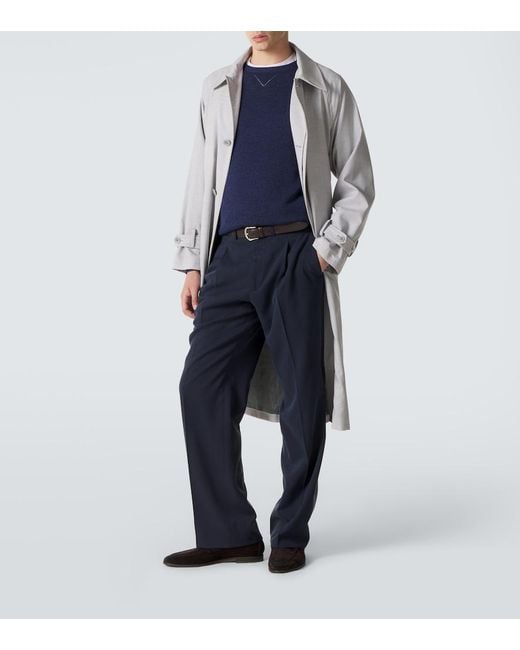 STÒFFA Blue Cotton Sweater for men