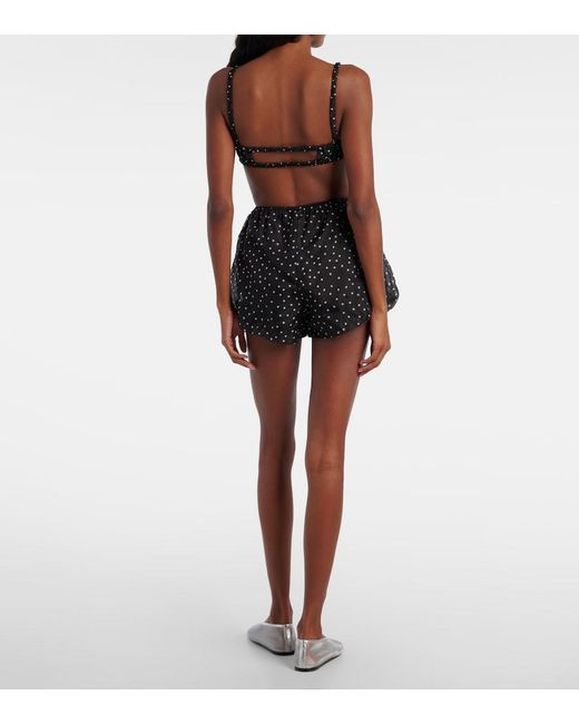 Sir Black Polka-Dot Silk Bralette