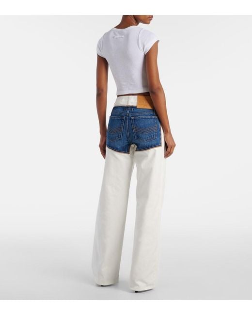 Jean Paul Gaultier Blue Petit Grand Trompe L'Oeil Straight Jeans