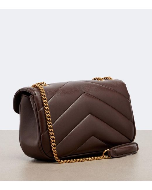 Saint Laurent Brown Loulou Mini Leather Shoulder Bag