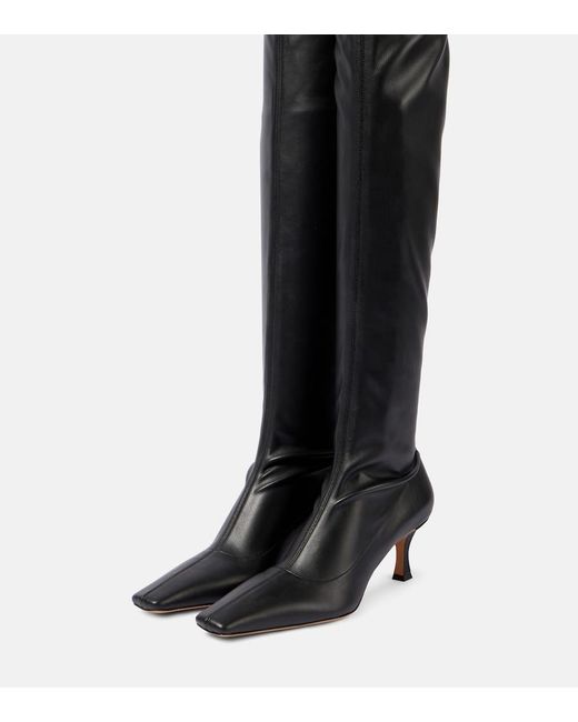 Proenza Schouler Black Faux Leather Over-The-Knee Boots