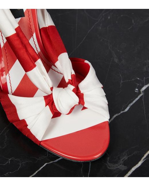 Dolce & Gabbana Red Portofino 105 Striped Sandals