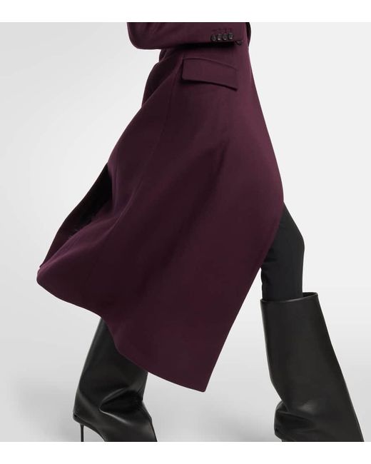 Alexander McQueen Purple Asymmetric Wool Felt Coat