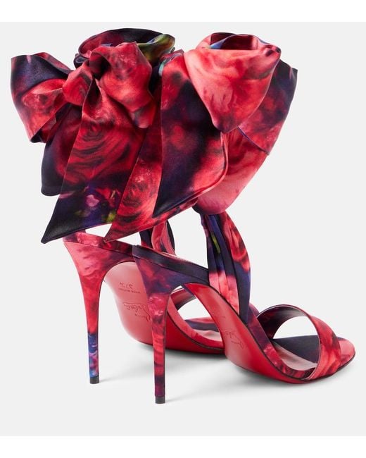 Christian Louboutin Red Sandale Du Désert Crepe Satin Sandals 100