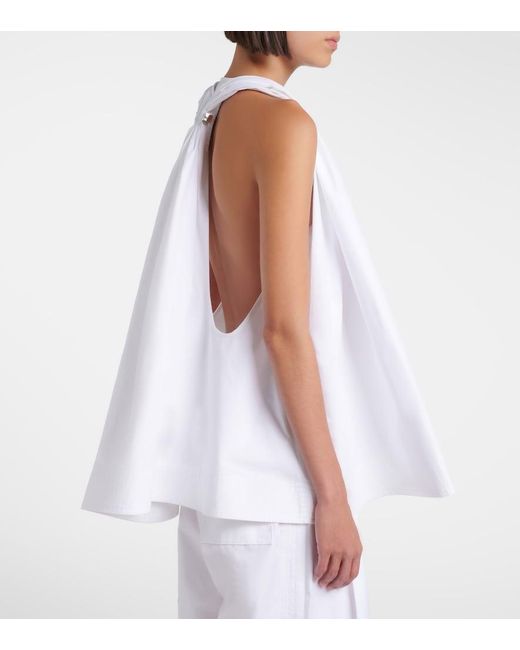 Jacquemus White Norma Cotton Poplin Top