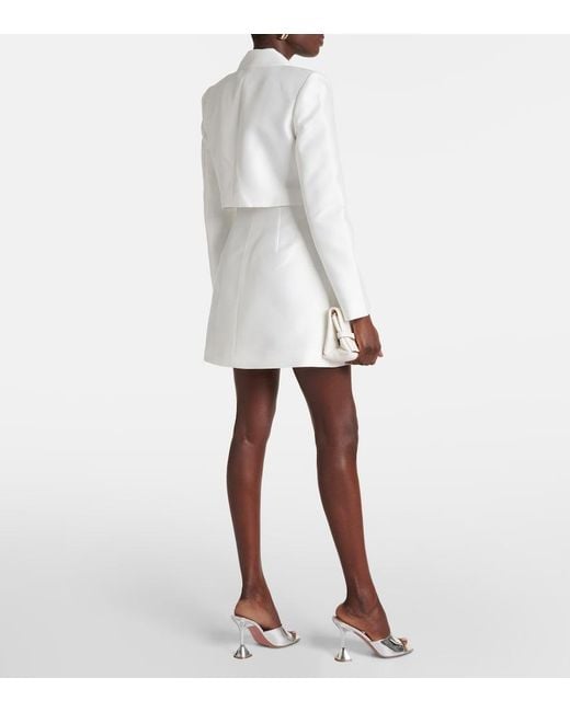 Robe Blazer En Taffetas Self-Portrait en coloris White