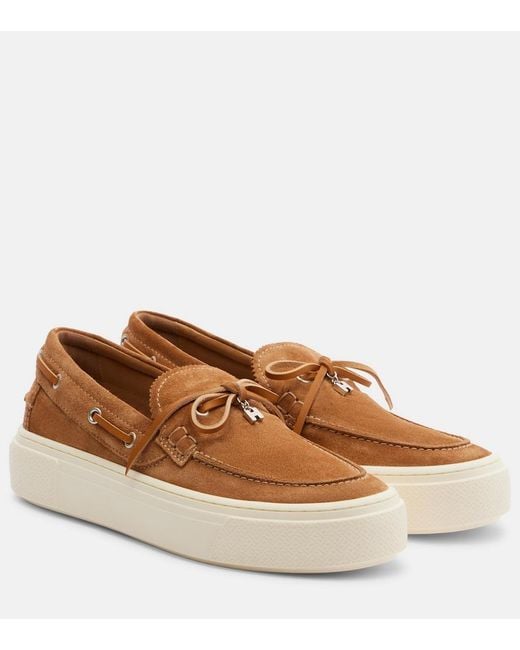 Hogan Brown Suede Boat Shoes