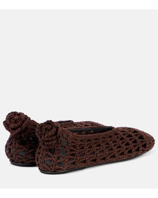 Magda Butrym Brown Crochet Ballet Flats