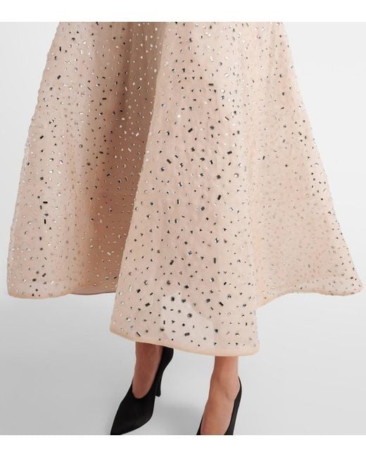 Monique Lhuillier Natural Belted Embellished Cocktail Dress