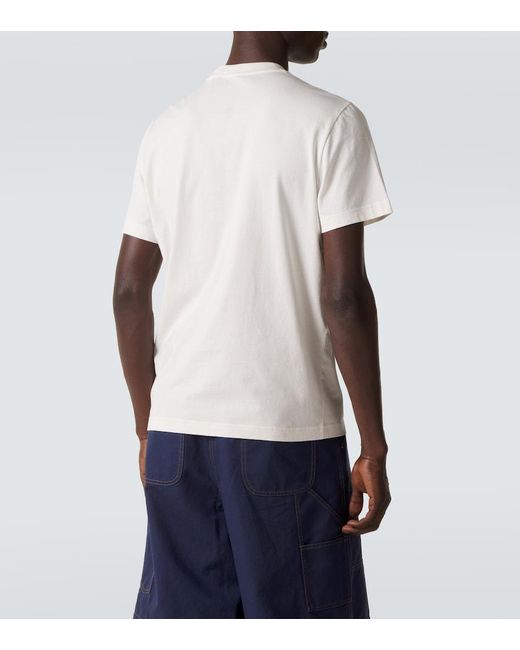 Moncler Natural Embroidered Cotton Jersey T-Shirt for men