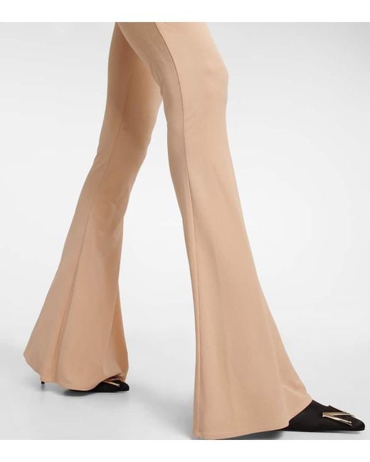 Magda Butrym Natural High-Rise Jersey Flared Pants
