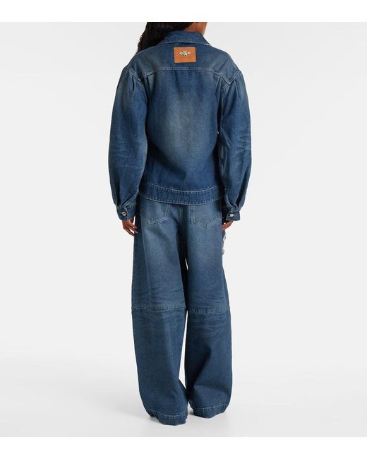 Simone Rocha Blue Turbo Embellished Denim Jacket