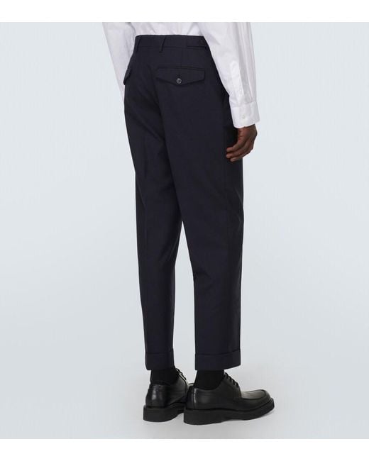 Dries Van Noten Blue Wool Straight Pants for men