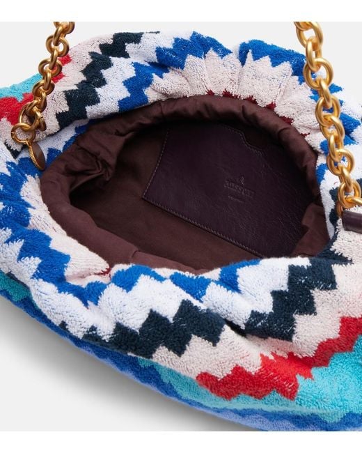 Missoni Blue Zigzag Large Terry Clutch