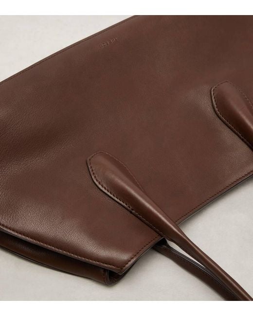 The Row Brown Alger Medium Leather Shoulder Bag