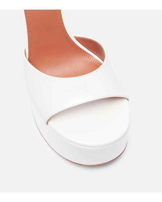 AMINA MUADDI White Aya 155 Patent Leather Platform Sandals