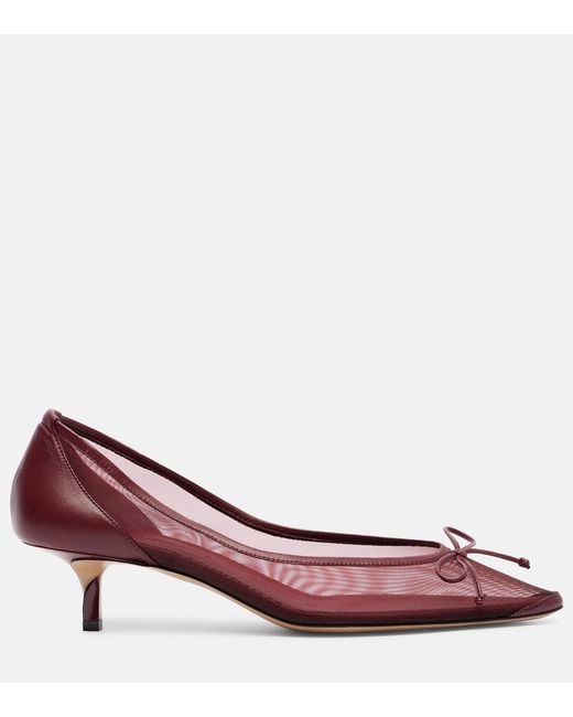 Jacquemus Red Tourni 45 Mesh Pumps