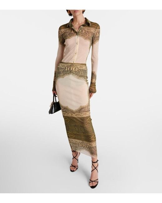 Jean Paul Gaultier Natural Printed Maxi Skirt